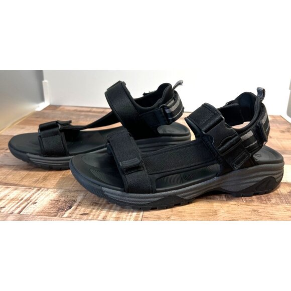 Ozark Trail Mens Adjustable Black Outdoor Sandals With Velcro Straps & Sturdy So - Picture 1 of 6